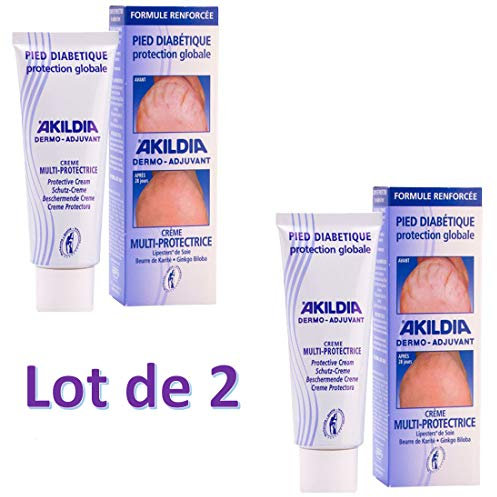 Akildia Crème de protection pour pied diabétique 75 ml Lot de 2 tubes