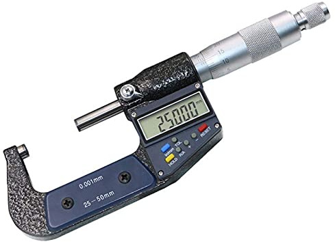 Micrométrique Numérique, 7 Clés Micrométrique de Haute Précision de 25 mm / 50 mm Echelle Micrométrique (25mm-50mm)