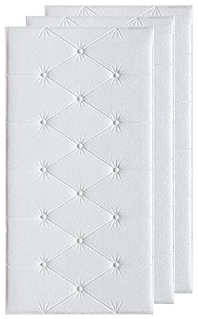 Wandpaneel, Gepolsterte 3D Dekoration, Wandverkleidung, Akustik Wandkissen, schallabsorbierend, Kopfteil für Betthaupt, Wanddekoration, Wohnzimmer, Schlafzimmer, Dekowand(Color:A,Size:8pcas)