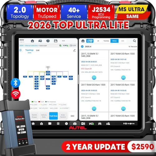 Autel MaxiCOM Ultra Lite Top Diagnosegerät Auto, 2 Jahre Updates, Intelligente Diagnose von MS919 MS909 Elite II PRO, Topologie 2.0, ECU Programmierung & Codierung, 3.000+ Aktive Tests, 40+ Dienste