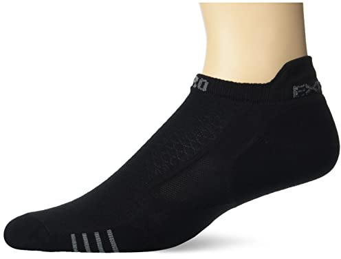 Thorlos Unisex-Erwachsene Prolite Ultra-Light Cushion No Show Tab-Rocket Grip Laufsocken, Schwarz auf Schwarz (1 Paar), Large