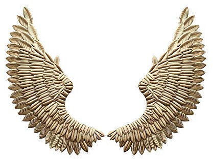 SHZICMY Engelsflügel Wanddeko Gold Metallflügel Wandhänger Wandskulptur Flügel wanddekoration 100×38cm