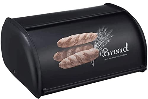 ABGRC Cocina Panera Panera de Metal, panera con Tapa Enrollable para encimera de Cocina, Soporte de Pan Multifuncional, contenedor de Almacenamiento de Pan de Gran Capacidad Decoración