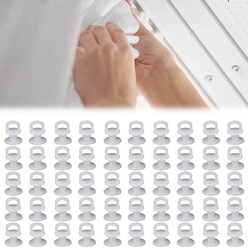 Gleithaken Für Vorhänge, Gardinengleiter, Gardinenhaken Gleiter, 50 Stück Weiß Kunststoff Gardine Gleithaken, Gardinengleiter Schienen-Gleithaken, Schienen-Gleithaken Für Fenstervorhang,Türvorhang