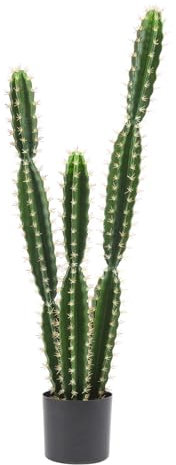 Nafresh Planta de cactus sintética alta, planta falsa de textura realista de 48 pulgadas, plantas artificiales grandes para interiores y exteriores, para decoración del hogar, oficina, sala de estar,