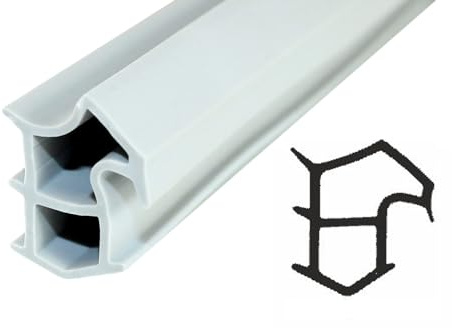 SN-TEC Stahlzargendichtung, Türdichtung, Ersatzdichtung, Z 1175, Breite:11,10mm, Höhe: 15,6mm zum einstecken, Farbauswahl: weiß/grau (Grau, 30 Meter)
