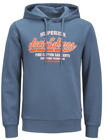 JACK & JONES Homme Jjelogo Noos 2 Col 24/25 Sweatshirt À Capuche, Oceanview, S EU