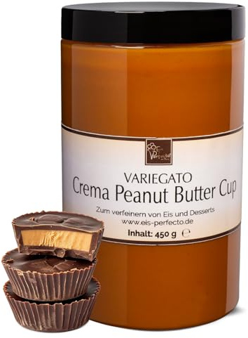 Crema Peanut Butter Cup Variegato zum marmorieren von Eis│ MEGA GESCHMACK│ Pimpe deine Eis, Desserts, Getränke uvm mit einer extra Portion Geschmack auf│ Inhalt 450 g