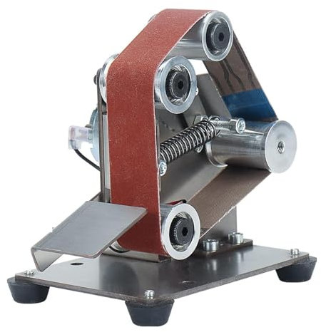 Lijadora Banda Eléctrica, Afilador Pulido Y Pulido, Ajustable, Mini Amoladora Banda Banco Bricolaje 13 X 1,2 Pulgadas, Multifuncional 7 Velocidades Para Fabricación Cuchillos