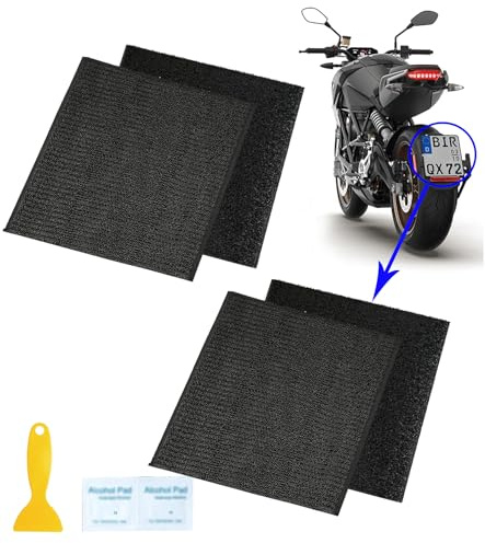 TAKONE 2 Sätze Motorrad Kennzeichenhalter Klett 180x200mm Selbstklebend | 2 Sätze, 180x200mm, selbstklebend, Klett, hitzebeständig, abriebfest, reißfest