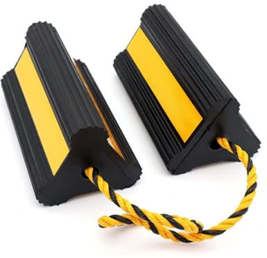 BONJUME Calzos para Ruedas De Remolque, 2PC Cuñas Furgoneta para Ruedas para Autocaravanas Y Caravanas Remolques De Coches De Goma Y Cuñas Antideslizantes Calzos para Furgoneta RV Ruedas Accesorios