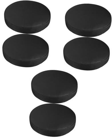 IMIKEYA 3er-Sets Stuhlhussen Für Esszimmerstühle Schwarz Dehnbar Pu ​​für Runde Stühle Pilling 2 Stück X 3