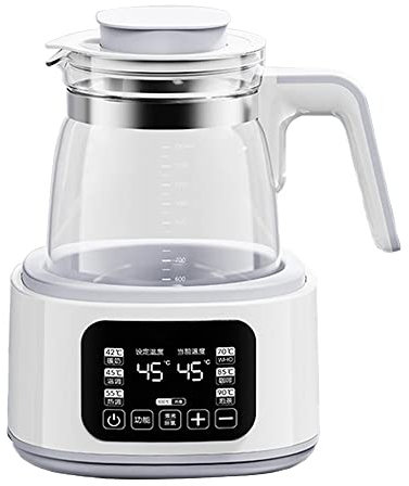 Tea Kettles Flask 1.3L Glass Kettle, 72H Glass Kettle with Heat Preservation Function, 360° Chassis Heating Fast Water Heater, Led Temperature Prompt and Touch Screen Control/White