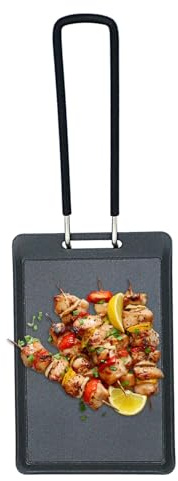 Placa de parrilla para barbacoa, sartén cuadrada para parrilla, placa de calor, sartén cuadrada para parrilla, sartén antiadherente, sartén para carne, sartén multiusos para estufas, viajes, al aire