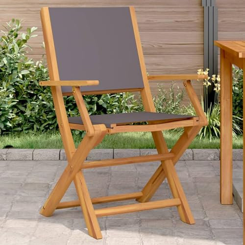 Xichuzi Gartenstühle 2 STK. Anthrazit Massivholz Akazie & Stoff, Gartenmöbel, Terrassenstühle, Balkon Stühle, Balkonstuhl, Garten Stühle Für Draussen - 367670
