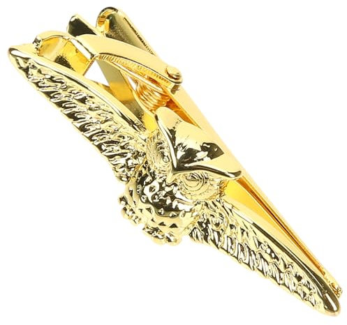 TINEASUR Krawattenklammer Eule Goldfarben Klassischer Stil Mittlere Größe Metalllegierung Clip Herren Business Anzug Hemd Accessoire Für Hochzeiten Und Firmen