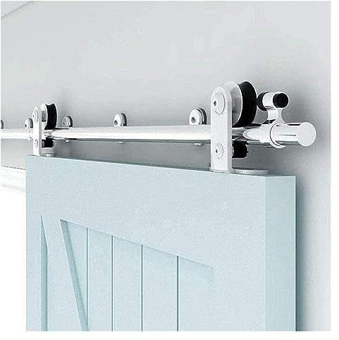 Herrajes Puertas Correderas, Puerta corrediza de Granero for herrajes de una sola puerta, Kit de riel de clsoet, Kit de suspensión en forma de T de acero inoxidable, 4-16 pies de forma suave y silenci