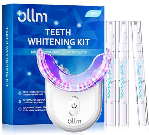 Teeth Whitening Kit for Sensitive Tooth: Professional Whitening Gel Pens Strips Dental kit, 32X LED Light White Personal Care Products, 35% Carbamide Peroxide Whitener, Beauty Tools for Home
