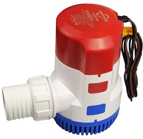 Pompa di Sentina 24V 3700 GPH NAVPOWER – Portata Elevata, Uscita 40mm, Compatta e Resistente, Ideale per Barche e Applicazioni Nautiche
