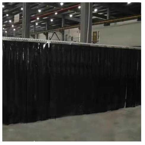 Qulamrdk Schweißschutzvorhang Vinylstreifen-Vorhang Industrie-Streifenvorhang Geeignet für die Lagerfabrik -Installation Einfach und Undurchsichtig(Black,1.2x2m)