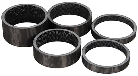 DONGLING SteuersäTze 5 stücke Carbon Fahrrad Spacer Set Carbon Spacer Headset Vorbau Spacer 1/8quot;UD Carbon Rennrad Spacer Kit 5mm 10mm15mm Ahead Kappe