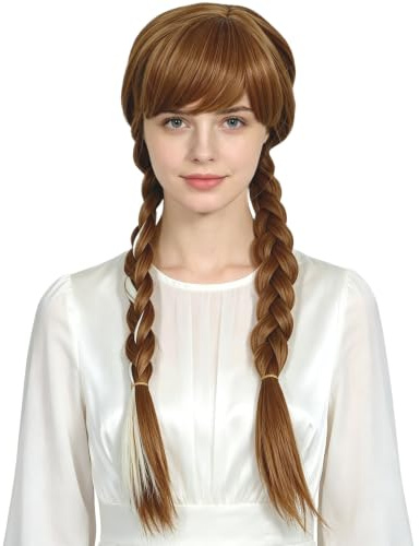 Linfairy Peluca larga para mujer para Halloween fiesta de disfraces cosplay y películas (Brown)