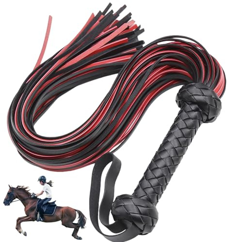 Crame d'équitation, Faux Cuir en Cuir pour l'équitation, fouets Doux durables avec Une poignée Confortable pour équestre, Floggers pour Costume de Cosplay