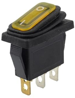 OPEUSLIEV Interrupteur à Bascule étanche à 3 Broches for Voiture, Bateau, Marche/arrêt, 15 A/250 V, Robuste, avec LED 220 V(220v Yellow)