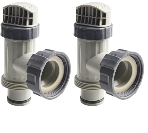 MoSundi 2 Pack Plunger Valves with Gaskets & Nuts Replacement Part for Intex Above Ground, Pool Hose Adapter Pipe Holder