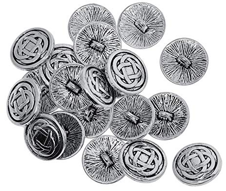 20 Pieces Tibetan Silver Alloy 1-Hole Sewing Buttons Fastening 17 mm Celtic Knot