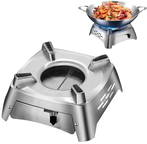 GOEDCH Réchaud à alcool : réchaud à gaz pliable coupe-vent, réchaud de camping portable pour l'intérieur, réchaud à alcool compact en acier inoxydable, réchaud à alcool, réchaud à alcool, réchaud de