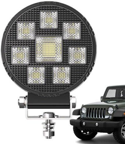 Generico Luce Lavoro LED,Luci Di Lavoro A LED In Alluminio - Alto Ambra 360 Gradi Rotante Attrezzatura di Illuminazione Automobilistica per Auto Strada Barca Rimorchio Veicolo ATV
