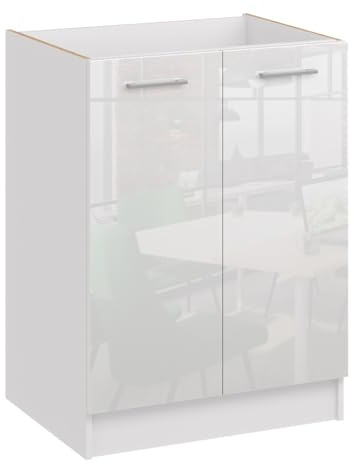 roe furniture Küchenunterschrank – Unterschrank mit 2 Türen & Einlegeboden – Küchenschrank 60×82×44 cm – Stauraumschrank aus Holzwerkstoff, melaminbeschichtet