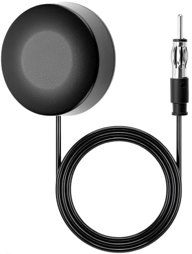 QWORK® Auto Radio Antenne, Universal FM Scheibenantenne mit DIN Stecke und 3 Meter Kabel
