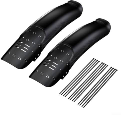 Gdfnmogo Set di parafanghi anteriori e posteriori per bicicletta, paraspruzzi in plastica PP con cinghie regolabili, ampia copertura per MTB Mountain