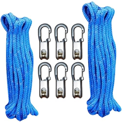 Tendeur de câble à came - Tendeur de corde avec boucle de verrouillage, ajusteur de paracorde avec mousqueton, attache rapide pour camping et bateau (B)