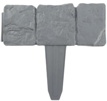 Porgeel 20 pièces Bordure de Jardin Gris foncé Effet Pierre pavée Bordure de Parterre Fleurs avec ancrages au Sol Protection décorative pour Jardins aménagement paysager fermes