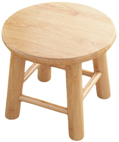 Parliky Mini Tabouret Bois Naturel, léger et Portable, conçu pour Enfants et Personnes âgées, Utilisation en intérieur et extérieur, 25x25 cm