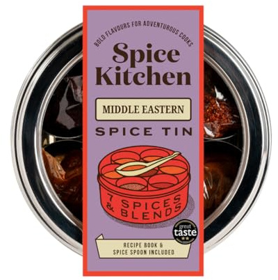 Spice Kitchen Middle Eastern Spice Collection Spice Tin with 7 Cooking Spices & recipe booklet included