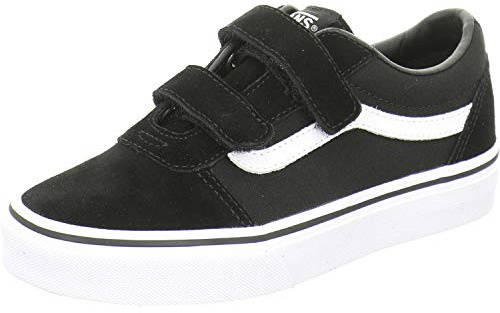 Vans Unisex Kids Ward V Sneaker, Suede Canvas Black White, 5.5 UK