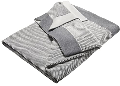 Bio Kuscheldecke für Erwachsene 100% Bio-Baumwolle (kbA) GOTS zertifiziert, Hellgrau Melange, 150 x 200 cm