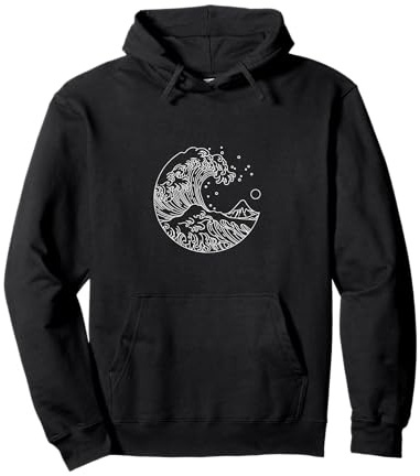 Kanagawa Art Japonais La Grande Vague Esthétique Vintage Sweat à Capuche