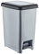 Muddy Hands Slim Plastic Foot Pedal Bin Home Bedroom Bathroom Kitchen Rubbish Recycling Waste Dustbin (Black/Silver, 15 Litre)