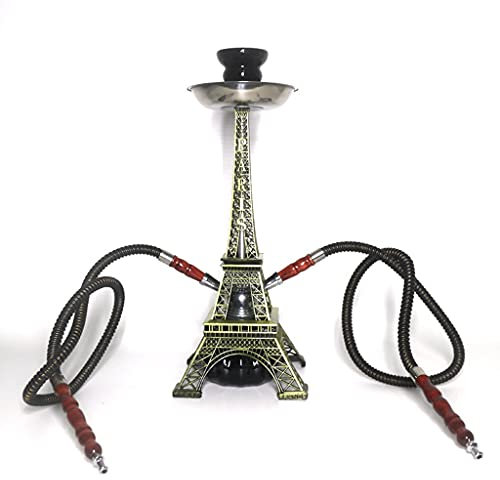 GaoYunQin Chicha Narguilé Ensemble de Pipe a Chicha Conception de La Tour de Paris Vase en Verre Kit de Démarrage de Narguilé, pour Bar Boîte de Nuit Fête avec Bol en Céramique