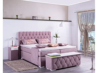 AUKONA Boxspringbett Luna 180x200cm, Farbe wählen und ändern, 7 Zonen Taschenfederkern-Matratze, H2 H3 H4, Komfortschaum-Topper, Lieferung und Aufbau kostenlos