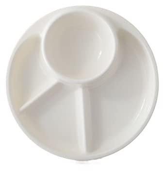 Fondue Plates 4piece Set Fondue Plates Colorful with 12 Fondue Forks, Round 23.2cm/9in