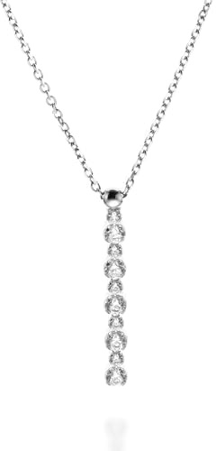 QUADRI - Halskette Silber 925 - mit Zirkonia - Geschenkidee - Made in Italy | Länge 41-51 cm - für Geburtstag, Jahrestag, Valentinstag