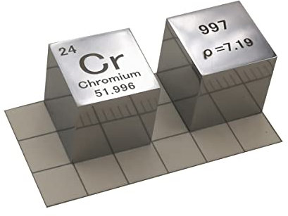 嘉信誉 Chrom (Cr) Dichtewürfel, Laborqualität, präzise über 99,9 % hochrein, verwendet für Laborversuche, persönliche Hobbys und Sammlungen (Größe: 10 mm, Farbe: poliert)