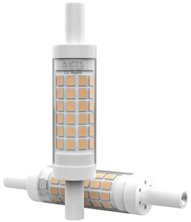 R7S 78mm LED Bulb 5W, Dimmable J Type Double Ended Flood Light (50W Halogen T3 Replacement), 120V 600 Lm, Wall Security Floor Standing Torchiere Lamp for Work and Home, Pack of 2 (3000K Warm White)