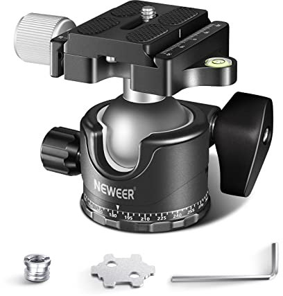 NEEWER Low Profile Camera Tripod Ball Head, 36mm Metal Panorama Ball Head Compatible with Arca 1/4 Quick Release Plate for Tripod Monopod Slider DSLR Camera Camcorder, Load Capacity: 33lb/15kg GM36
